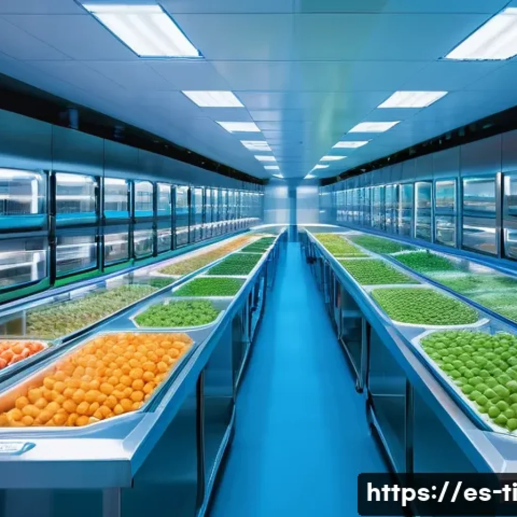 건조 식품 제조를 위한 최신 장비와 기술 - A modern food processing facility showcasing advanced microwave drying technology in action: vibrant...