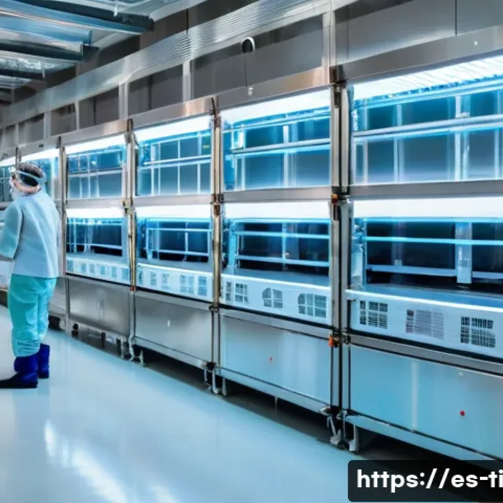 건조 식품 제조에 대한 효과적인 교육 방법 - A modern food drying facility in Spain, showing technicians in clean uniforms and protective gear ca...