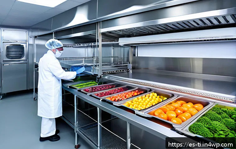 건조 식품 제조에 대한 전문가 인터뷰 - A modern food dehydration laboratory featuring advanced equipment such as microwave dryers, freeze-d...